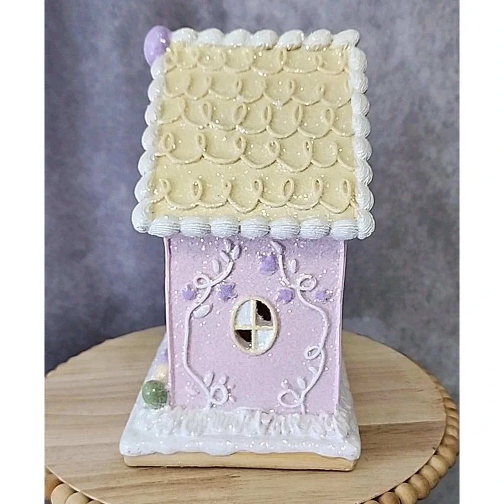Easter Gingerbread‎ House LIGHT UP Tabletop Decor Eggs 8